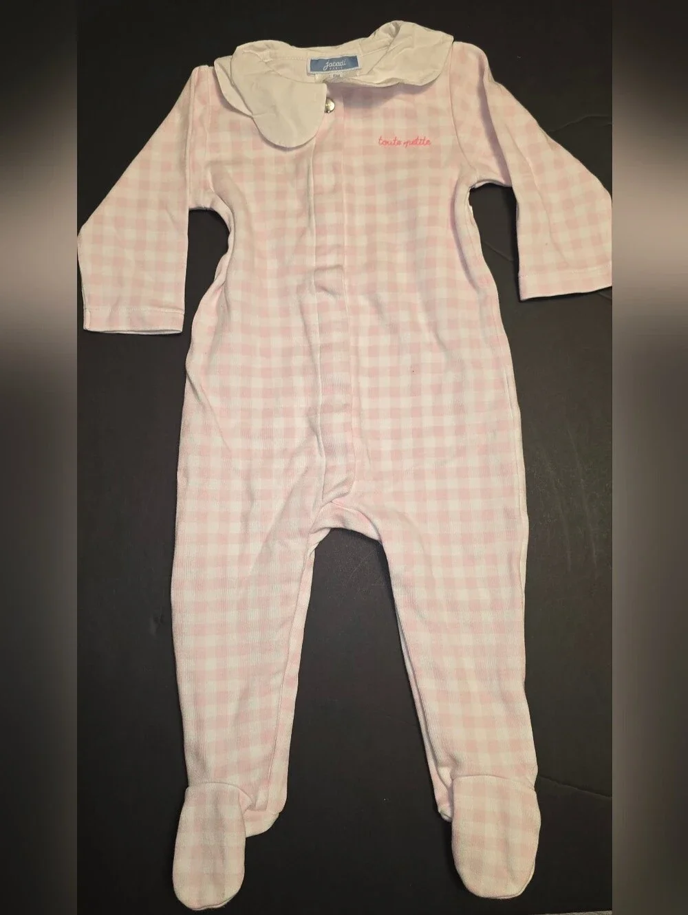 Jacadi Pink Gingham Footed One-Piece-6 Months NWOT